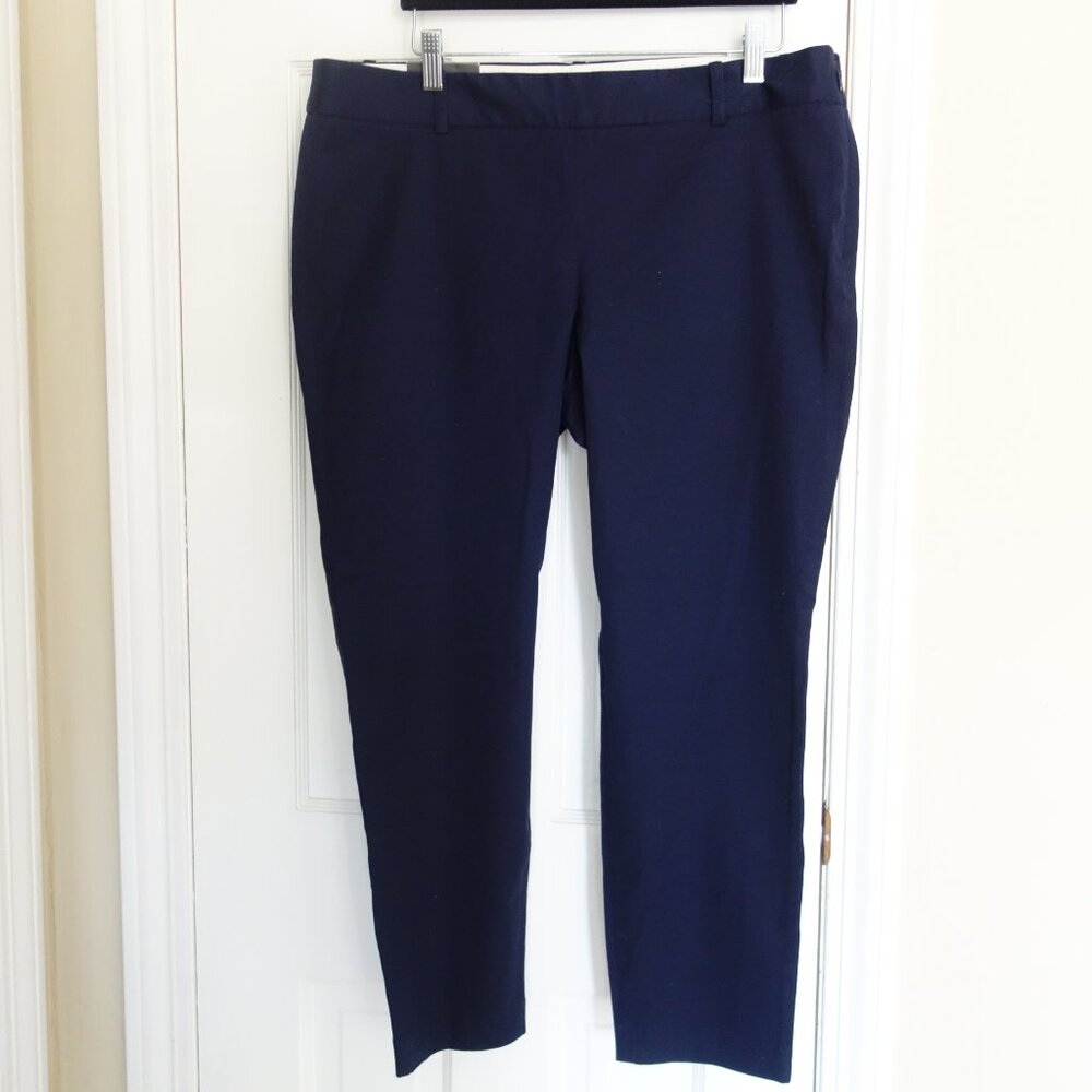 NWT $72.50 J. CREW Winnie Pant Stretch Cotton City Fit – Navy Blue – Sz 14 - Picture 8 of 9